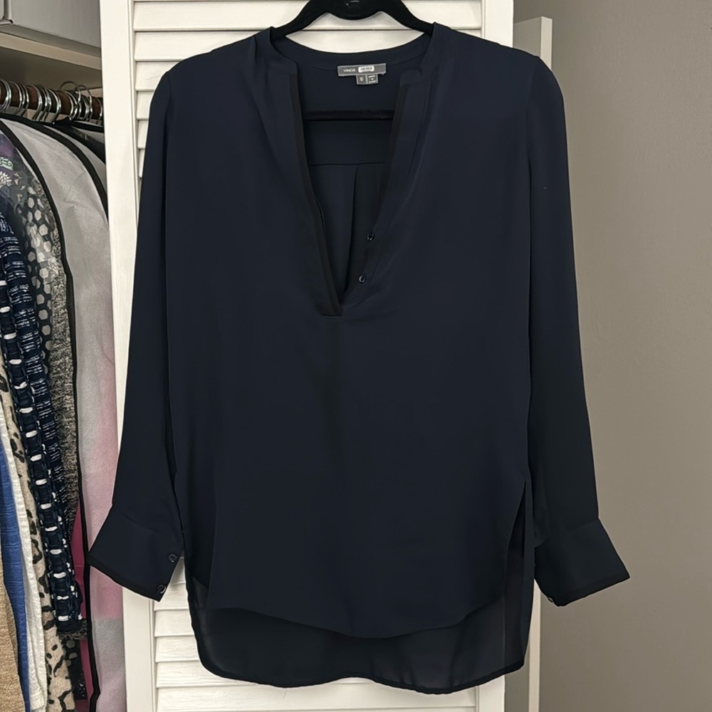 Vince 100% Silk Tunic Top Size 0